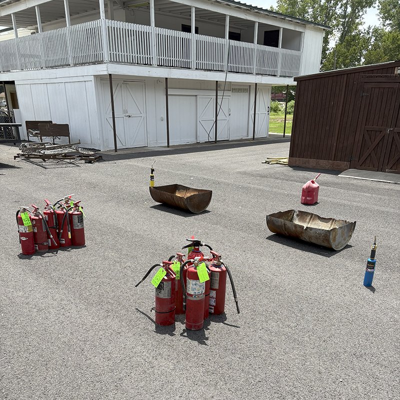 Set up for facility fire safety training